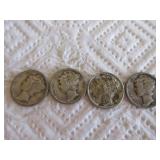 4 Mercury dimes