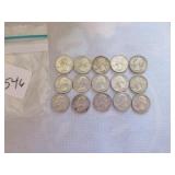 15 1964 Washington quarters 15 1964 Washington quarters