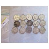 13-1963 + 2-1964 Washington quarters 13-1963 + 2-1964 Washington quarters
