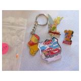 Disney logo pins and keychain