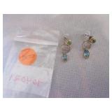 Sterling, blue topaz and peridot earrings Sterling, blue topaz and peridot earrings