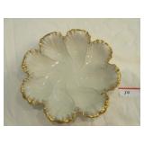 Lenox cabbage leaf serving bowl with gold rim