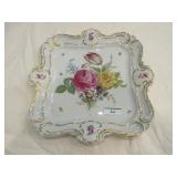 Large handpainted serving tray approx 16" square Large handpainted serving tray approx 16" square