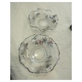 2 silver overlay bowls approx 8" diam