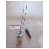 Wire warpped shell pendant w/ sterling bale and Wire warpped shell pendant w/ sterling bale and