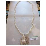 Freshwater pearl necklace with Mabe Mother of Freshwater pearl necklace with Mabe Mother of