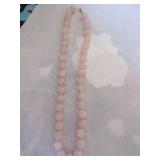 Rose quartz bead necklace approx 22"