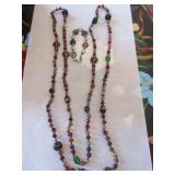 Glass bead necklace (opera length), bracelet Glass bead necklace (opera length), bracelet