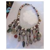 Middle Eastern metal and stone necklace Middle Eastern metal and stone necklace