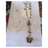 White coral and puka shell necklace, stone, shell White coral and puka shell necklace, stone, shell