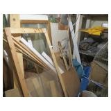 Lumber and shelf contents: volleyball net, ??