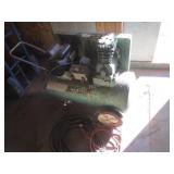Air compressor, hose and nozzle