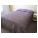 Full size bed frame and linens