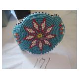 Bead and leather cuff bracelet
