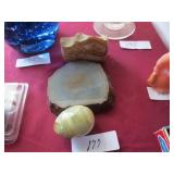 Polished agate egg, agate slab, polished stone