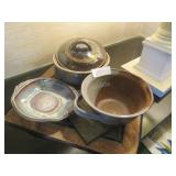 3 pieces Mid-Century pottery (some signed)