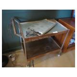 Mid-Century heated serving cart, serving tray