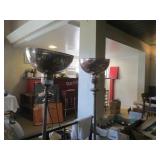 Pair early 20th C. metal torchiere lamps