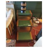 Mid-Century leather top end table