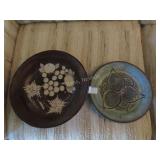 2 Mid-Century plates: Italy (left), signed (right)