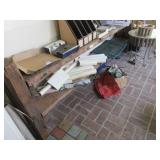 Rustic book shelf made from fence rails/posts