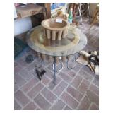 Small and large Kava bowls (large used as table)