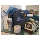 Elecric pencil sharpener, tags, fan