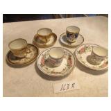 5 demitasse cups and saucers