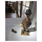 Carved wood fisherman (Mid-Century Italy)
