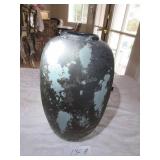 1967 signed art pottery vase about 12"