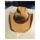 Shady Brady straw cowboy hat w/ pheasant feather