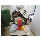 New plastic trash bags, plastic table, caps,