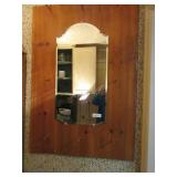 Maple wall hat rack with mirror