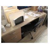 Vintage metal desk, desk chair