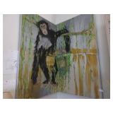 Diptych of Chimp signed Nieder