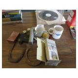 2 horseshoes, stamp, etc