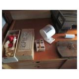 Chess pieces, mini playing cards, office supplies