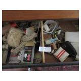 Contents left side of dresser: notions, hankies,