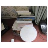 Marble slab, books