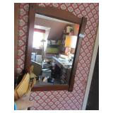 Wood framed wall mirror