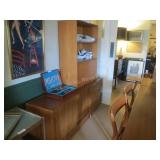 Mid-Century teak buffet and drop front desk