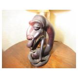 Mid-Century Makonde African ebony sculpture man
