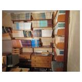 Mid-Century long bookcase with lower desk and