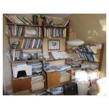 Mid-Century dual bookcase with book shelf and