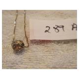 Black Hills Gold ball pendant on 14kt Italian gold