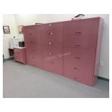 Lot: 3 5 drawer lateral file cabinets, 1 2 door