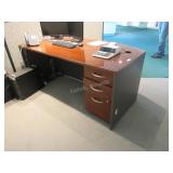 Wood veneer executive office desk