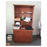 Bookcase with 2 lower file/storage drawers, key