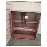Metal cabinet with glass doors