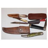 5 Vintage Miniature Pocket & Straight Knives